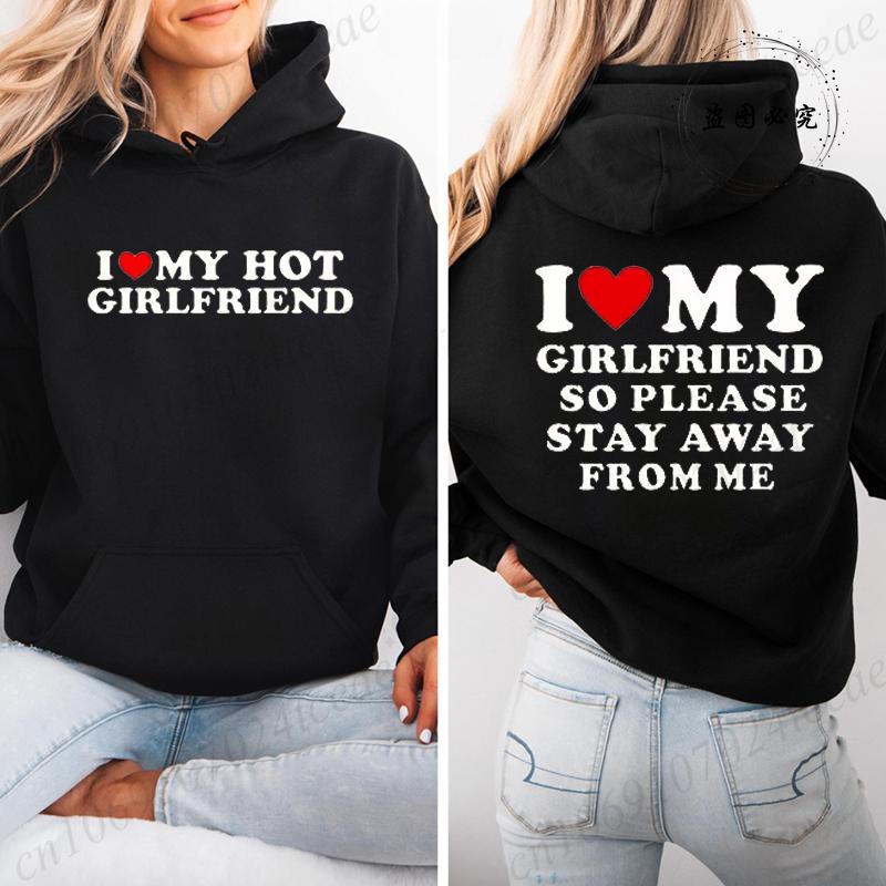 Vintage Funny I Love My Hot Girlfriend Boyfriend Zip Up Hoodies Couple Graphic Sweatshirts Men Boyfriends Casual Sportwear Shirt