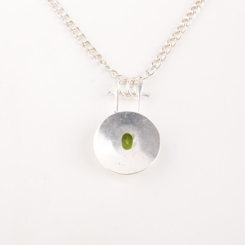 Peridot Gemstone 925 Stamped Silver Jewelry Handmade Pendant 1.4" For Women Gift PP-57-2