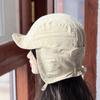 Windproof Velvet Pilot Hat Solid Color Winter Cap Japanese Bomber Hat  Outdoor
