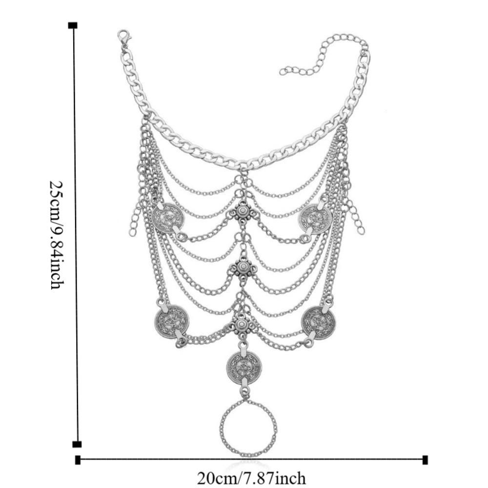 2 pcs Multi-layer Tassel Ankle Chain Light Luxury Foot Chain Charm Instep Chain  Gifts