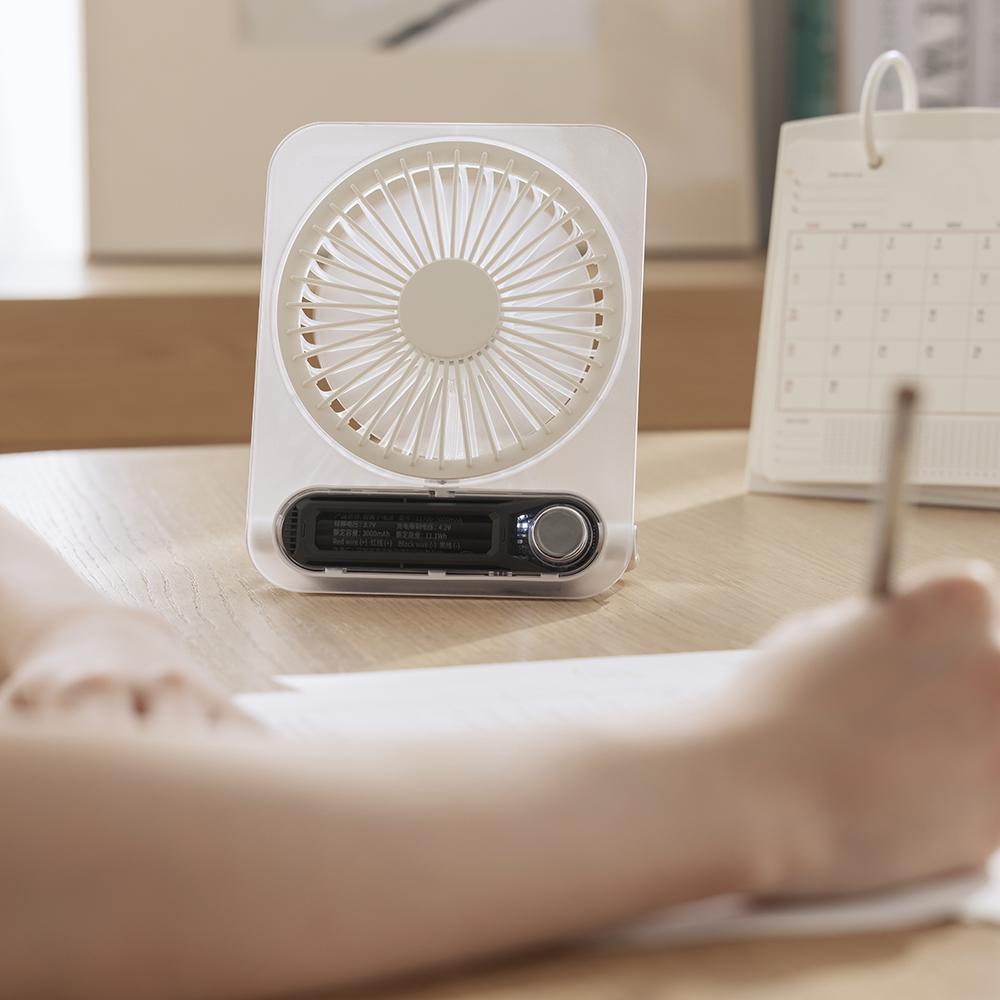Desk Fan Portable Mini Fan Foldable Desktop Fans With 5 Gear USB Rechargerable Wall Fan Student Desktop Hang Fan For Office Home