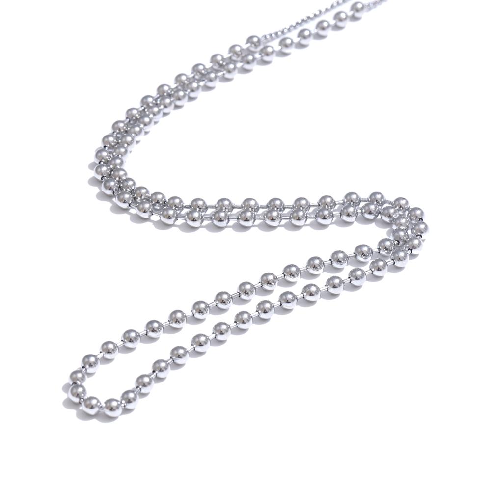 Yhpup Stainless Steel Beads Chain Adjustable Necklace Bracelet Bangle Gold Silver Color Zirconia Popular Jewellery