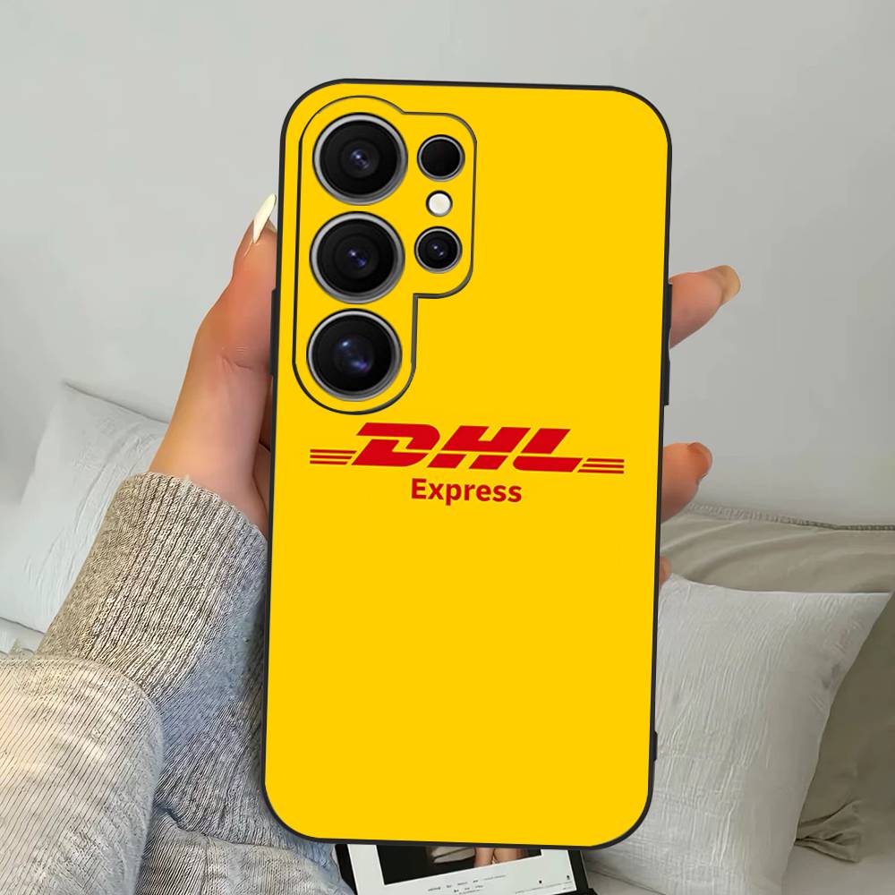 Fashion Brand D-DHL Logo Phone Case For Samsung S 24 Fe 25 Ultra Plus 20 Lite 21 30 22 23 24 22 Ultra 5G Fundas