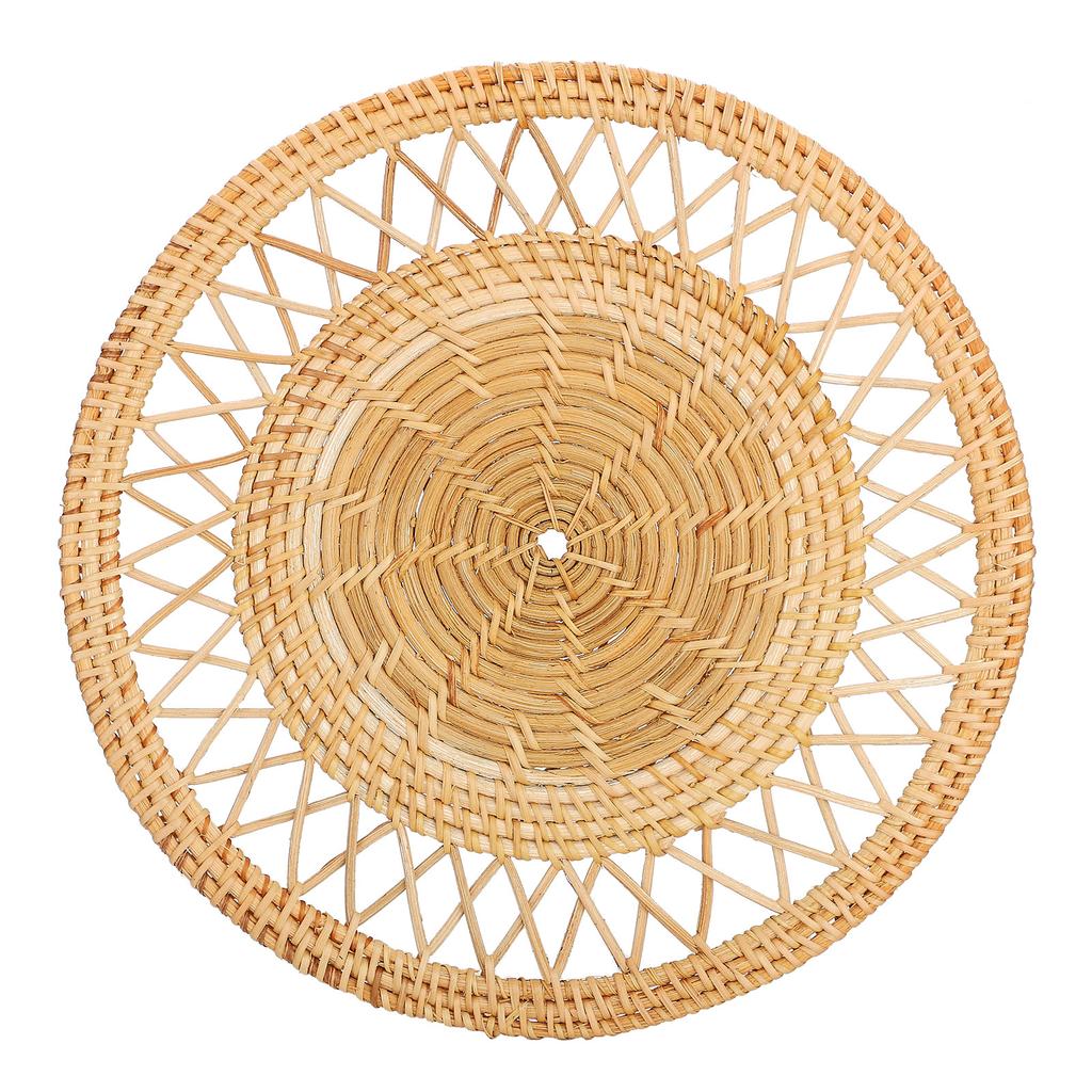30x30 Cm Wicker Round Woven Flower Design Entrance Grass Wall Decoration Handmade Dry Grass Wall Hanging