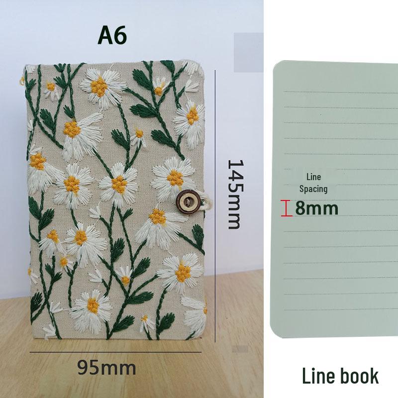 A6 Embroidery Cloth Notebook: Student Planner & Diary