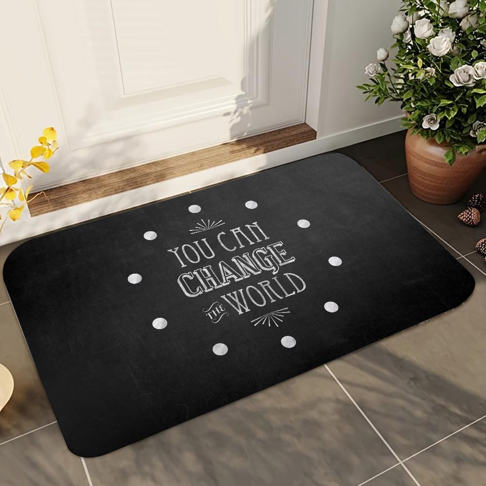 

1 шт. Коврики для ванной с лозунгом, Впитывающие коврики, Противоскользящие коврики, Принадлежности для домашнего декора, Ковры, Коврики для пола для дома, кухни 40x60cm