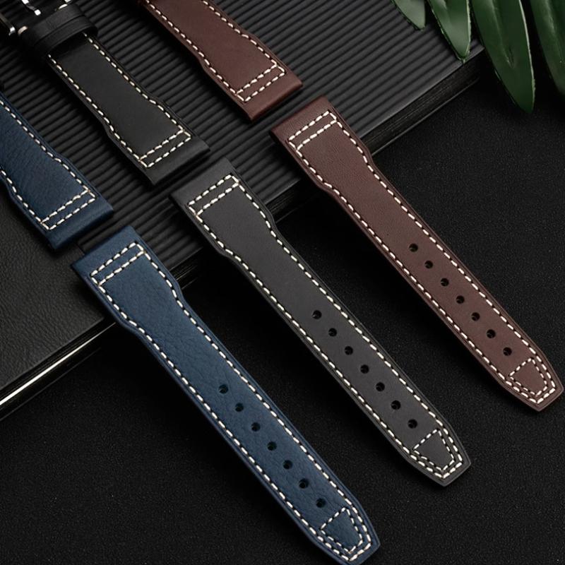 High Quality Italian Cow Leather Watchband for IWC Big Pilot IW388103 IW378005/003/001 Mark 18 Men Watch Strap 20 21mm Bracelet
