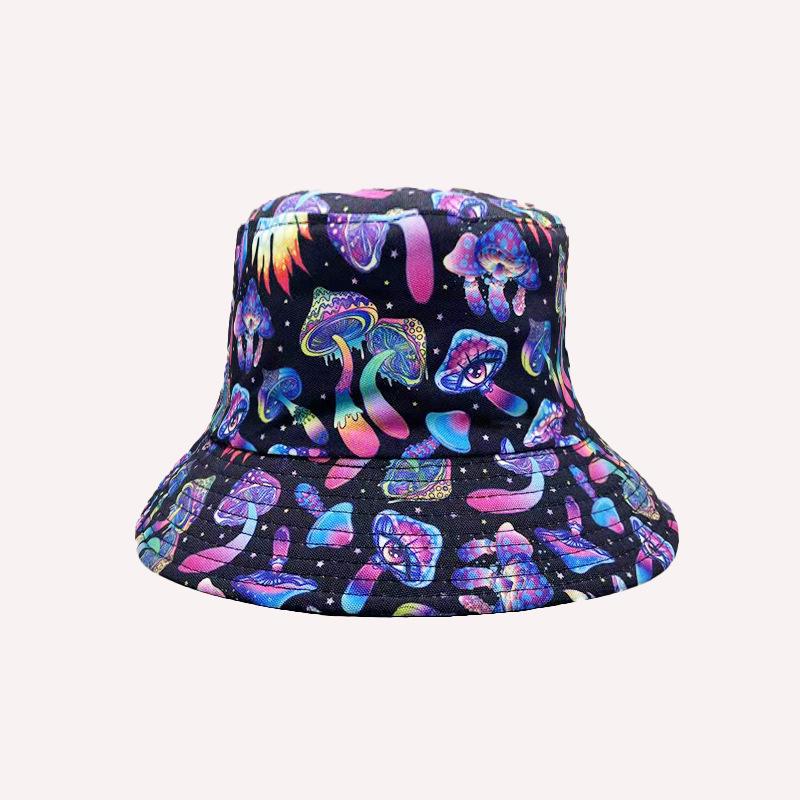 Hot-selling Personalized Digital Printing Bucket Hat European and American Fashion Short Brim Sunshade Basin Hat Spot