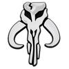 SW Mandalorian Skull Plastic Auto Emblem - [Silver] [3" X 2 1/2" ]