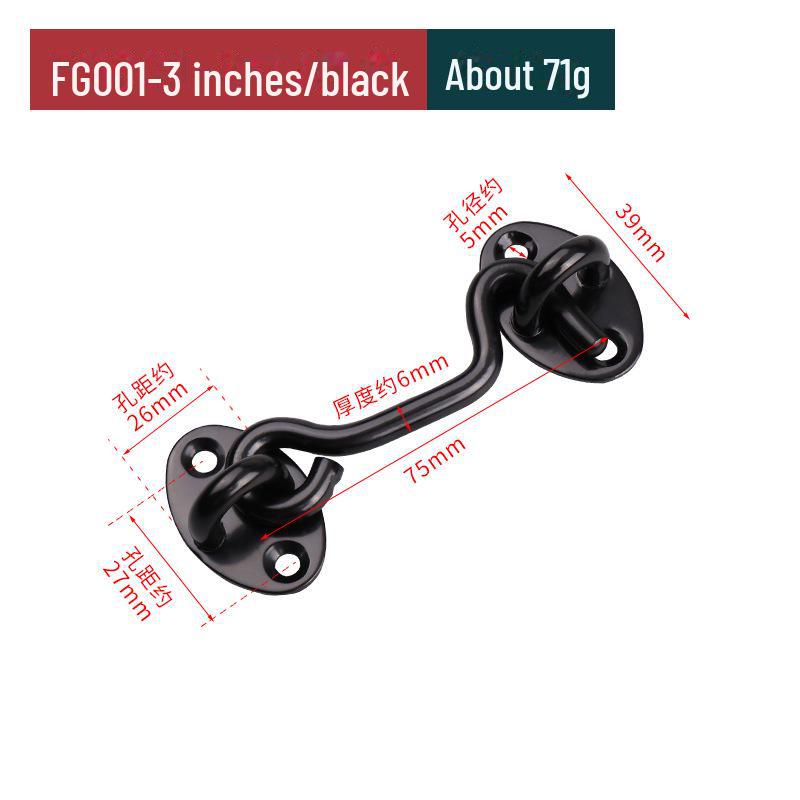 

Винтажная защелка для двери ванной из нержавеющей стали с крючком и болтом