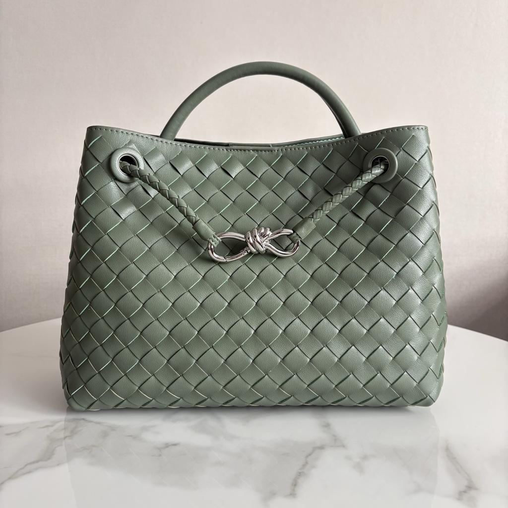 High End Fashion Genuine Leather Women's Handbag Woven Handbag