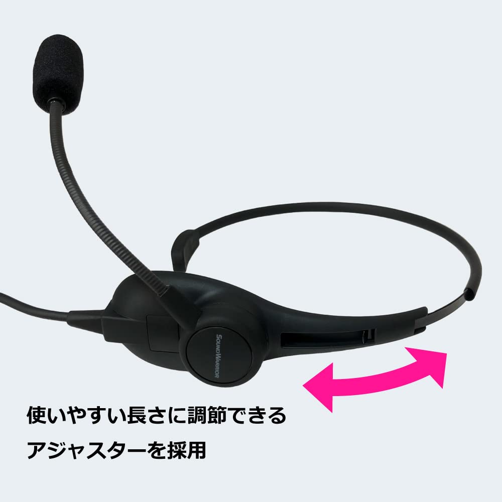 SOUNDWARRIOR Neckband Headset Neck Microphone Wired Single Earphone Made In Japan with Adapter USB-C SW-NS1-USB