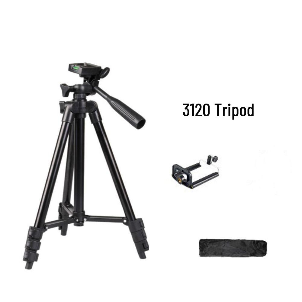 Tragbarer Aluminiumlegierungs-Stativständer für DSLR, Projektor & Mobiltelefon mit einziehbarem Handyhalter für Live-Streaming