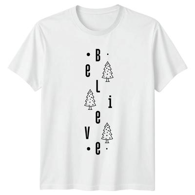 Camiseta Believe Árbol de Navidad Ropa Festiva Regalo de Navidad Para Él y Ella