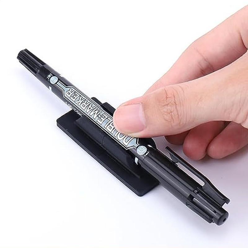 Silicone Pen Holder Desktop Marker Pen Ballpoint Pen Pencil Storage Clip Anti-lost Anti-fall Self-Adhesive Pen Holder Organizer