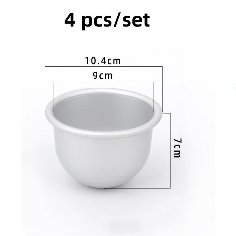 4pcs or 2 Pcs Set Round Bath Bomb Molds Aluminum Alloy Ball Sphere Bath Bomb Mold Cake Baking Pastry Mould DIY Bathing Tool
