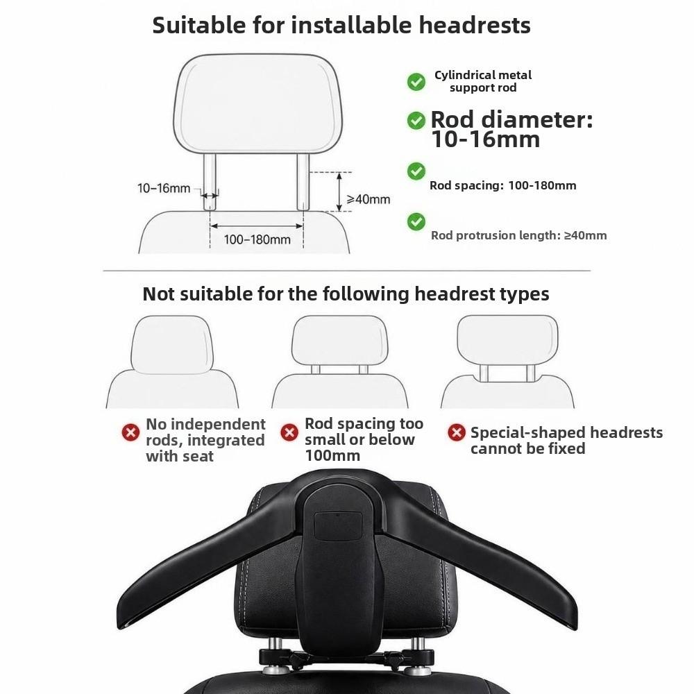 Multifunctional Car Headrest Hanger Durable Car Clothes Holder Rack Car Coat Hanger Back Seat