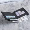 Men's Minimalist Short Wallet  Fashion Soft Leather Business Wallet Credit ID Card Walletfoldable Multi Slot Large Capacity Purs