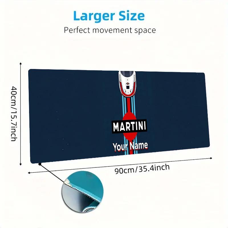 Martini Custom Name Large Size Mouse Pad Large Gaming Table Cushion Non-slip Laptop Tablet Big Mousepad XXL Mat Mini PC Playmat With Lock edge
