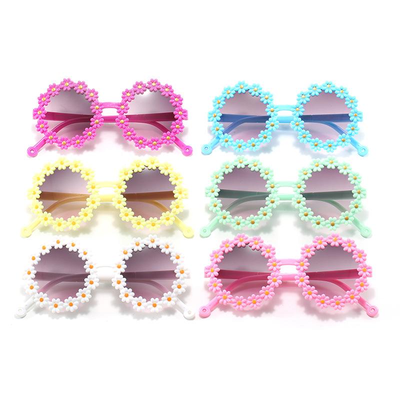 Ocean Lens Children's Round Flower Sunglasses UV 400 Protection Photo Sun Glasses