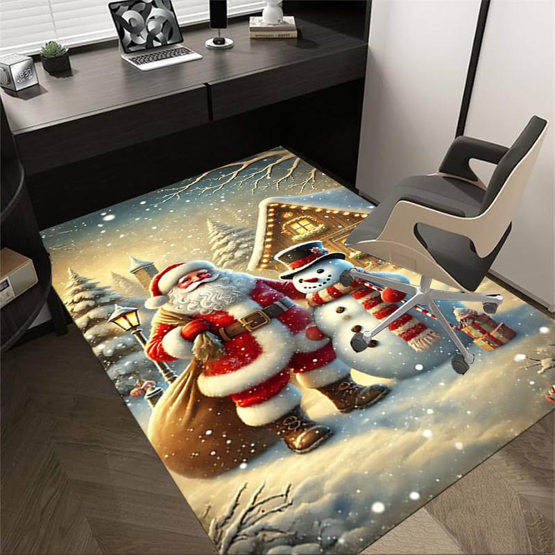 

1pc Santa Claus Snowman Carpet Office Rug Outdoor Mat Home Decor Area Carpet Festival Gift 60cm by 90cm