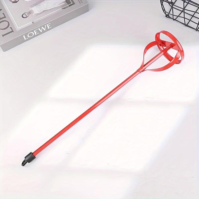 

1Pc Shaft Plaster Paint Mixer Red Mixing Agitator Mud Coating Agitator Machine Handheld Plaster Paint Mixer Paddle
