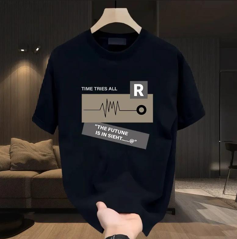 

Летняя футболка с круглым вырезом и вдохновляющим текстом, модная повседневная из чистого хлопка, с короткими рукавами, мужская S