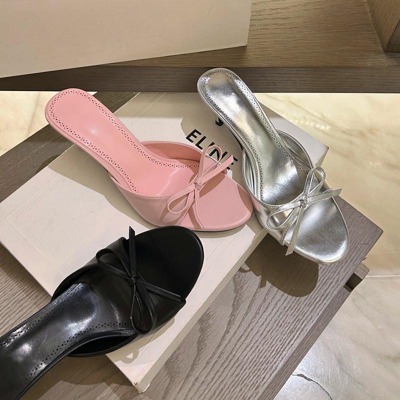 French Mules Slip On Shoes With Pu Upper And Pointed Toe For Casual Wear