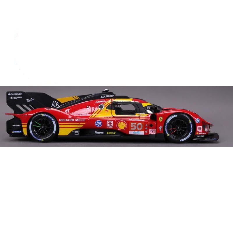 Bburago 2024 Model 1/24 Scale Ferrari 499P 3.0L Turbo V6 Team Ferrari AF Corse #50 2024 Le Mans 24 Hours Winner Red / Diecast Model Car 18-26312
