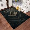 Masonic Symbols and Geometric Designs Carpet Yoga Living Room Room Decor Children's Crawling Mat Doormat Area Rug Games Mat