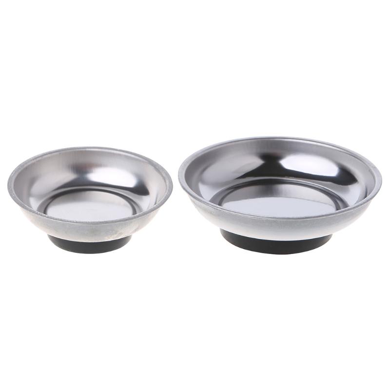 Round Magnetic Parts Tray Bowl Dish Stainless Steel Garage Holder Tool Organizer Drop Ship