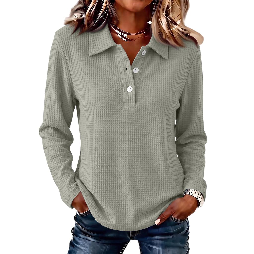 Women's Long Sleeve Color Casual Top for Everyday Wear