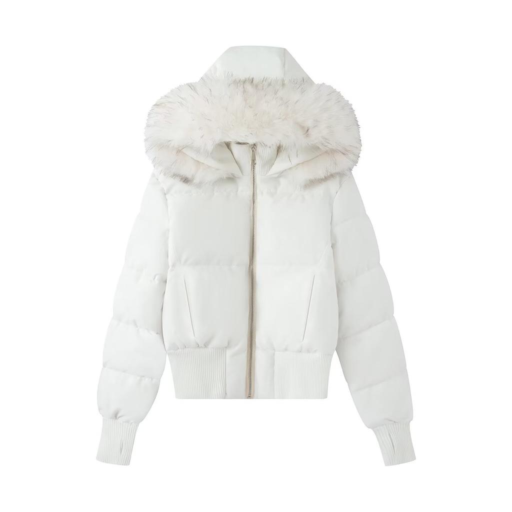 New, fashionable and warm winter Korean versatile fur collar hooded zipper cotton clothes