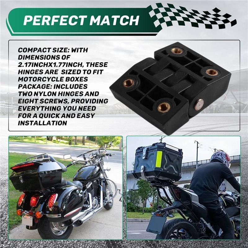 2 Pcs Motorcycle Rear Top Case Hinges Includes Two Nylon Hinges