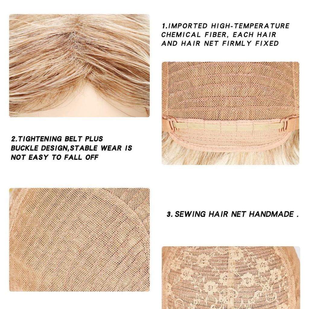 Pánská módní krátká paruka s texturou, vrstvená, zlatavě blond, vlasy z vysokoteplotního vlákna