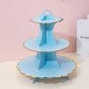 Disposable multi-layer paper cake rack birthday party decoration three-layer hot stamping dessert table cake tray cupcake stand