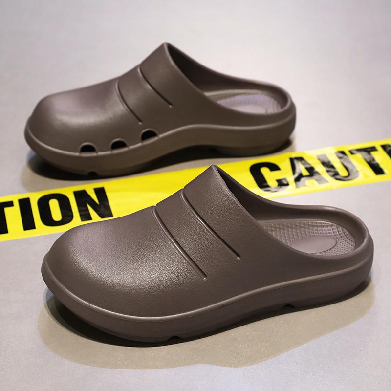 

Модные мужские тапочки для пар, садовые сабо, женские, водонепроницаемые, для поваров, удобные сандалии, тапочки для домашних животных, для рыбалки на открытом воздухе 280(Suit 47-48) кофейный