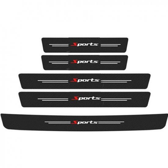 Car Door Scuff Sill Cover Carbon Fiber Sport Style Panel Step Protector Stickers