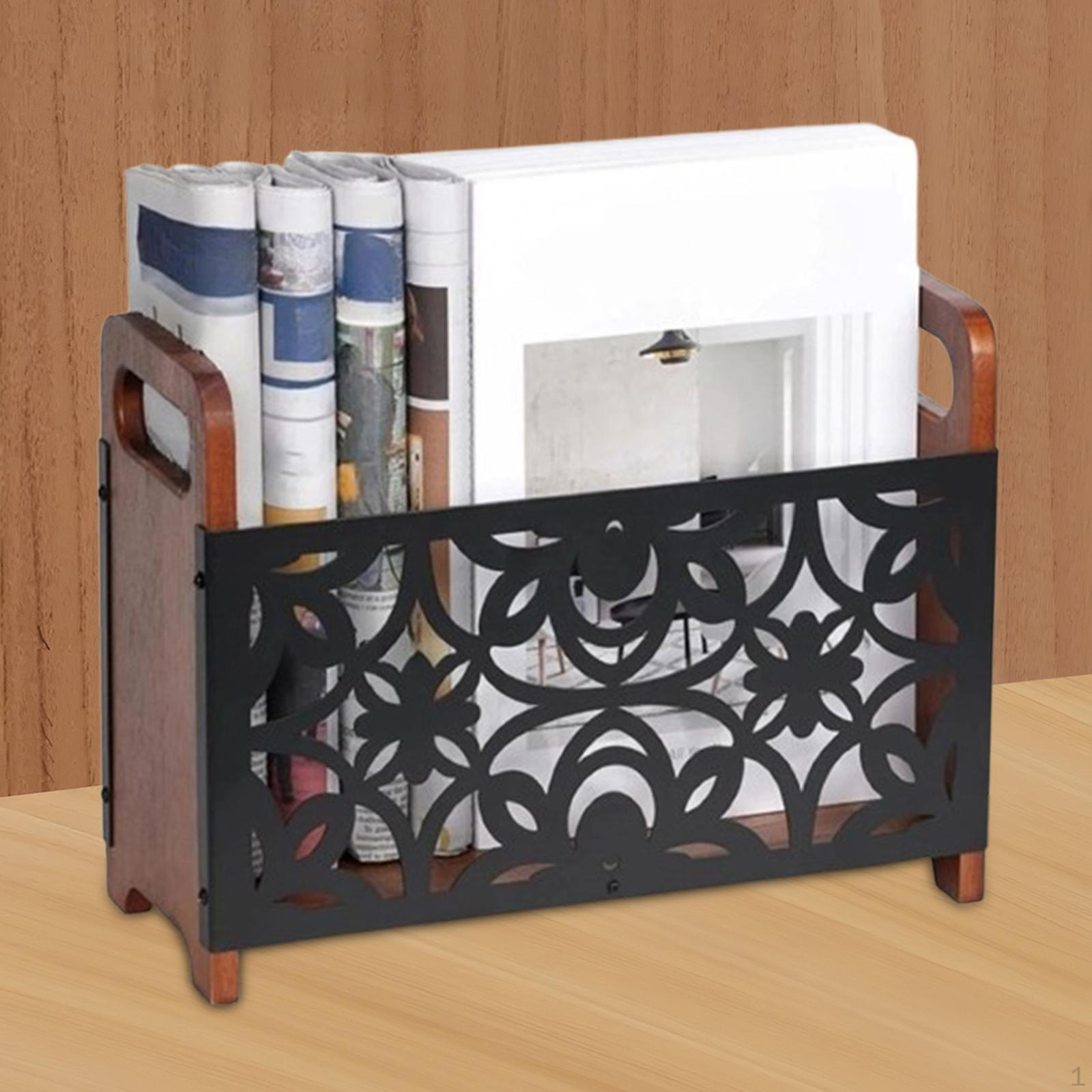 

Органайзер-контейнер для хранения файлов на рабочем столе, корзина, деревянная подставка, для книг, почты, игрушек, закусок Flower