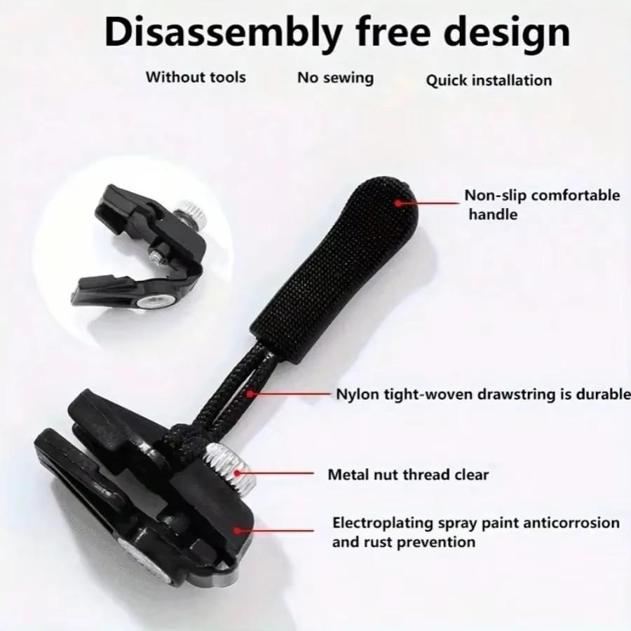 3-60Pcs Universal Zipper Repair Kit Quick Instant Detachable Zipper Head Replacement Zipper Slider Pull Jacket Bags Coat DIY Sew