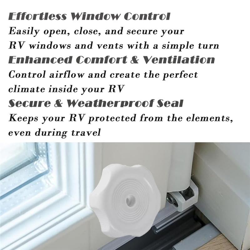 A95I-RV Window And Vent Knobs 2-1/4 Inch Diameter, Crank& Latch Replacement Parts Easy Operation