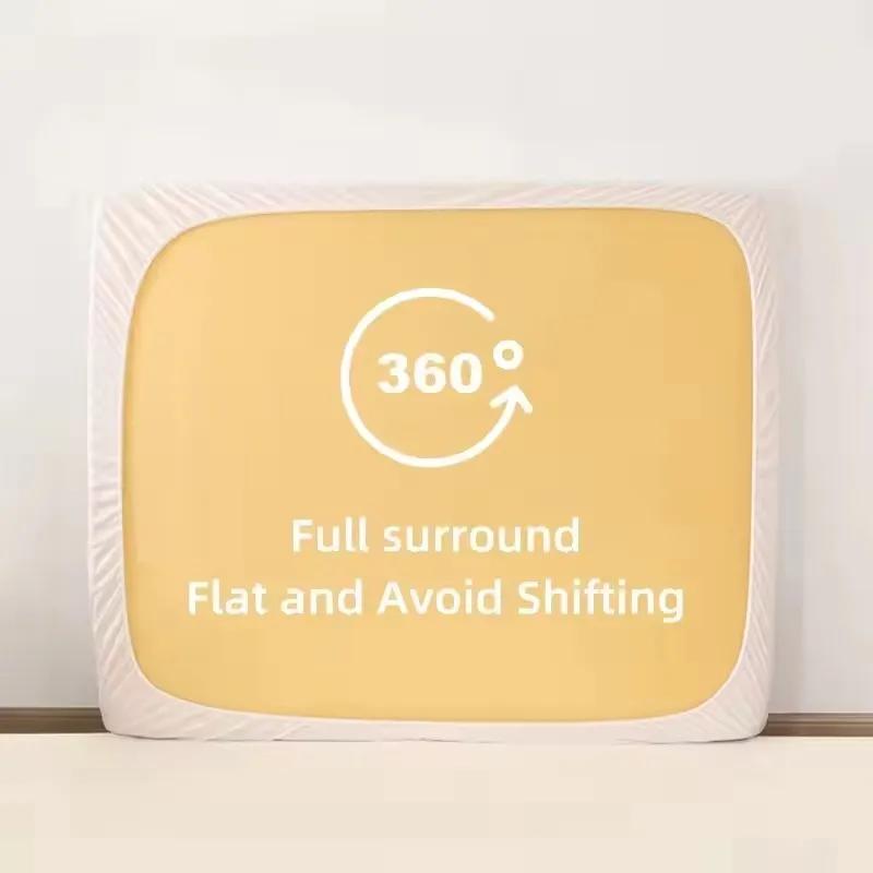 Wodoodporny ochraniacz na materac, oddychający bezszelestny ochraniacz na materac, gładki dżersejowy pokrowiec na materac, prześcieradło z gumką