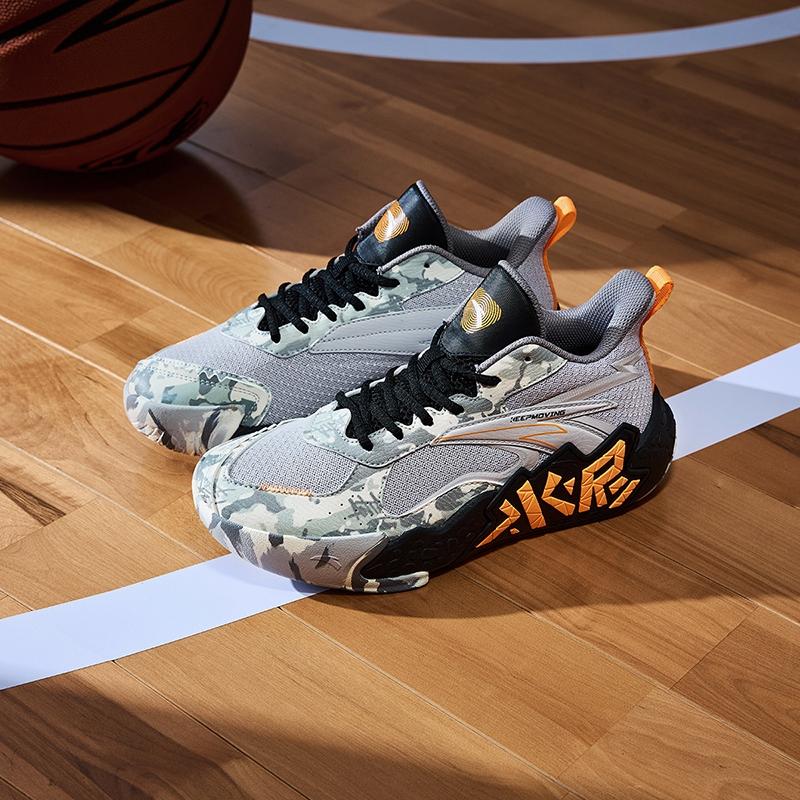 Anta Kids Cement Krypton Professional Basketball Shoes Non-Slip Wear-Resistant Breathable Low-Top Men Basketball Shoes Gray A12431101-6