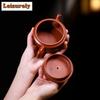 190ml Luxury Yixing Purple Clay Teapots Handmade Carved Large Caliber Pot Raw Ore Red Zhu Mud Kettle Zisha Teaset Cafes Supplies