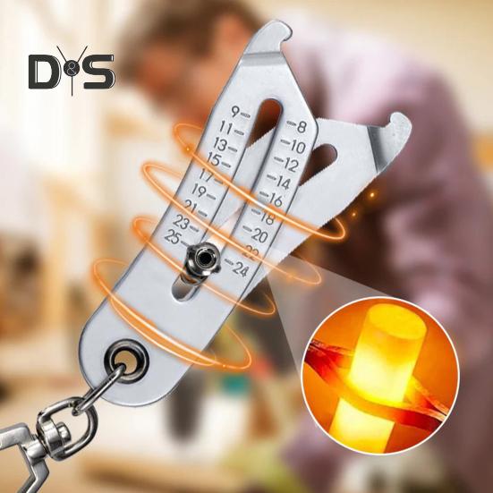 Portable Thread Size Checker Keychain Precision Thread Ruler Precise Nut And Bolt Thread Checker Inch Metric Hexagon Nut Thread Measuring Gauge