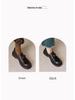 Retro Black Camellia Loafers: Pleated Leather, Thick Sole, Slip-on British Style