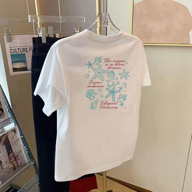 

Women s White Cotton Short-Sleeve T-Shirt: Fashionable Korean Style Summer Top (2026) XX-Large
