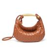 Trendy Woven Women's Bun Top Layer Sheepskin Hand-woven Hand-woven Texture Sardine Hardware Bag Bow