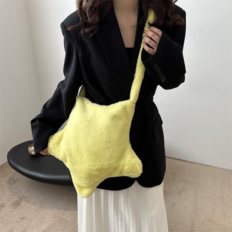 Trendige und schicke Damen-Plüsch-Tragetasche mit geräumigem Design für den Alltagsstil