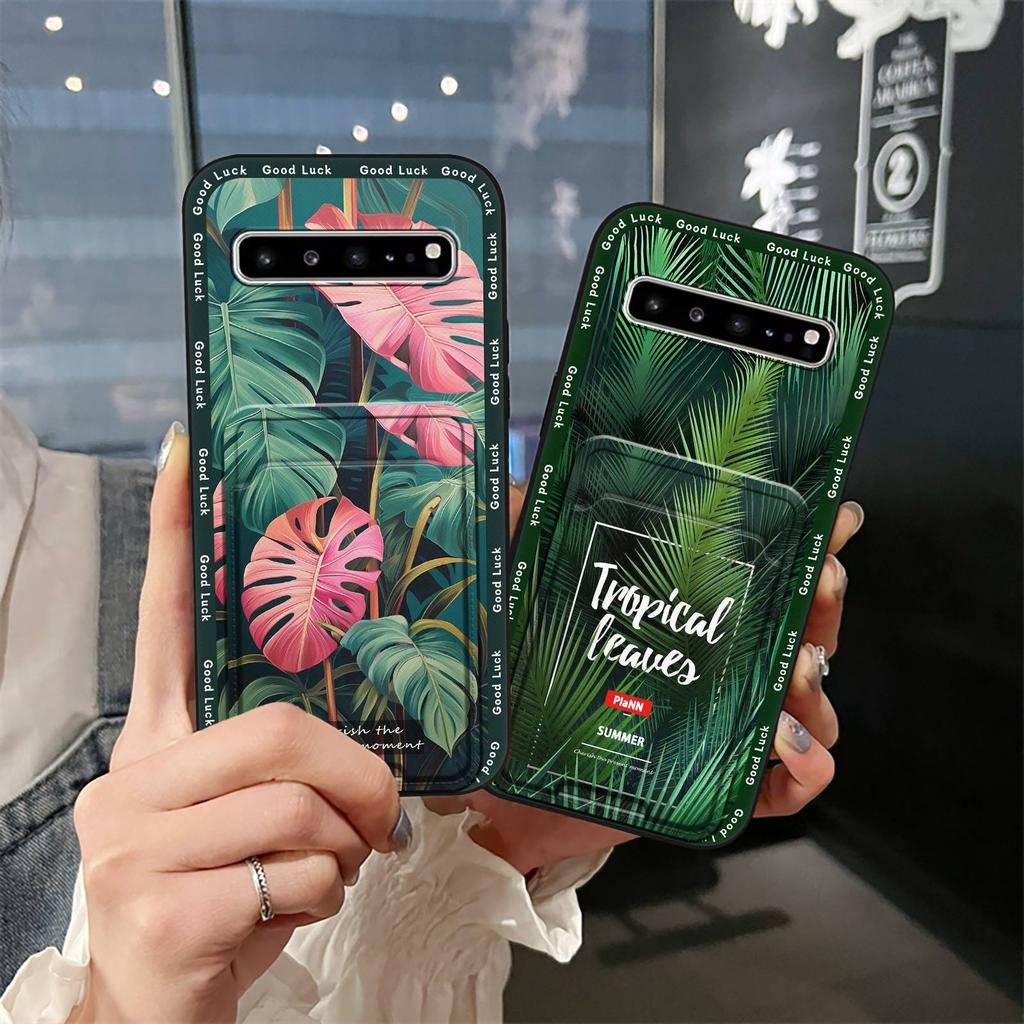 Shockproof Silicone Phone Case For Samsung Galaxy S10 5G/SM-G977N Soft Case Cover Cute Anti-knock Card Slot Back Cover